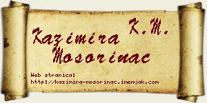 Kazimira Mošorinac vizit kartica